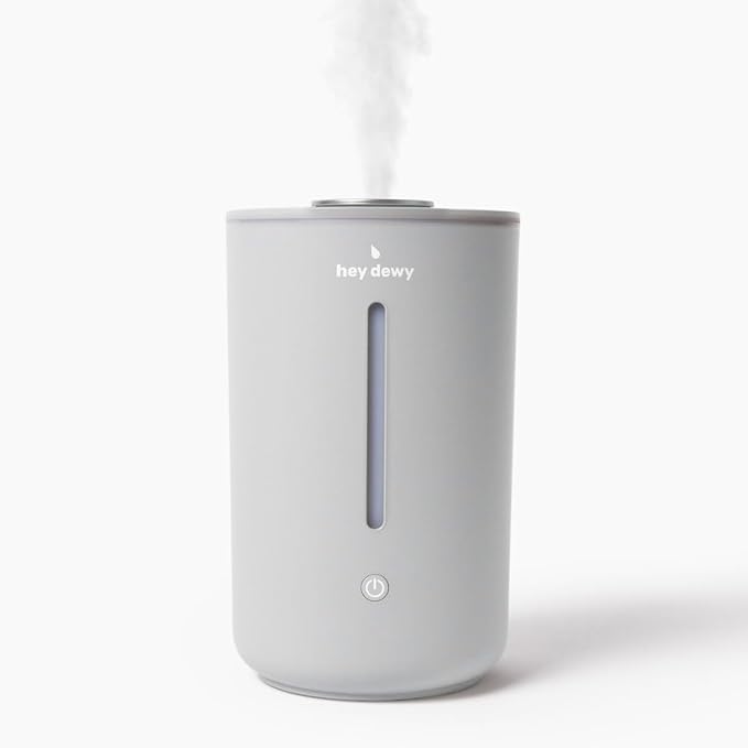 Hey Dewy Wellness Humidifier - for home, office, bathroom spa, or bedroom, with cool utrasonic mist hydration (Slate)