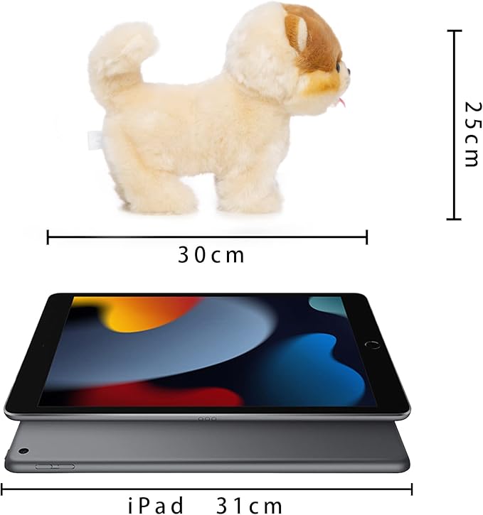CU-MATE Interactive Dog Stuffed Animal Electronic Plush Pomeranian Simulation Puppy Realistic Toy Like-Real Robotic Nodding Barking Wagging Tail Present Pet for Toddler Boys