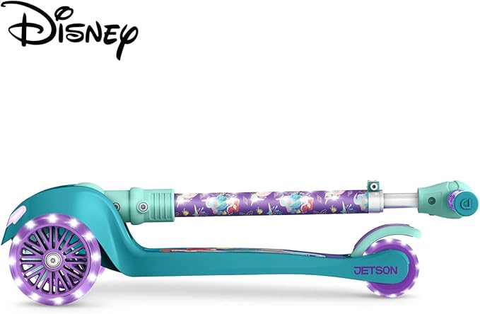 Jetson Character Kids Kick Scooter, LED Lights on Stem & Light-Up Wheels, Lightweight Frame, Height-Adjustable Handlebar, Lean-to-Steer System, Easy-Fold Mechanism