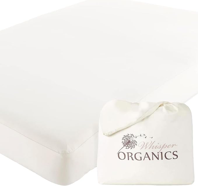 Organic Waterproof Mattress Protector King Size - 100% Waterproof Mattress Pad with Extra Soft Quiet & Breathable Triple Layer Protection - GOTS Certified Machine Washable Deep Pocket Design (King)