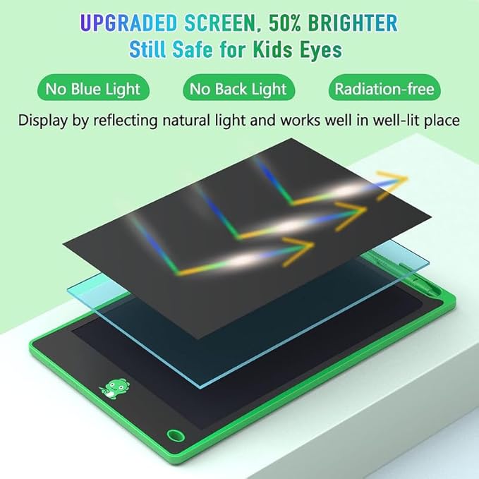 Hockvill LCD Writing Tablet for Kids 8.8 Inch, Toys for Girls Boys Drawing Pad for 3 4 5 6 7 Year Old Kid, Toddler Magnetic Doodle Board Travel Essentials Christmas Birthday Gift for Children (Green)