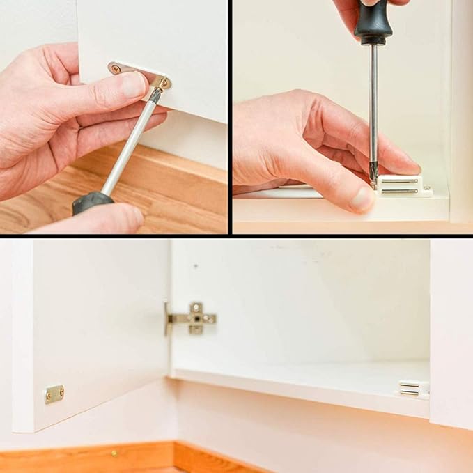 Cabinet Magnet Latch - Best for Cabinet Doors, Cupboards, Drawers and Shutters - Cabinet Magnetic Latch Easy Install - Magnetic Cabinet Catch Screws Included - Set of 12 (Black)…