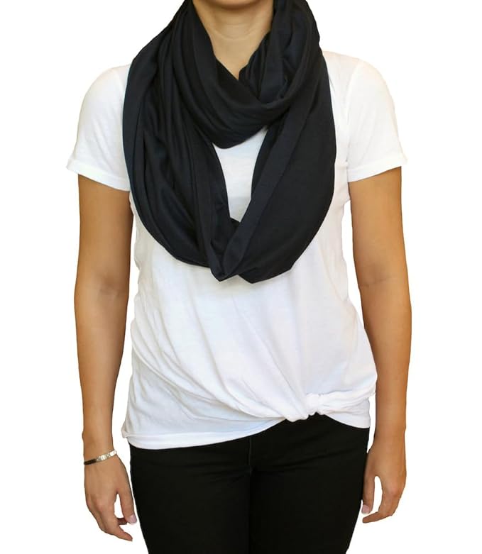 LK Baby Infinity Nursing Scarf Breastfeeding Cover Ultra Soft (3pk Grey/Navy/Black)