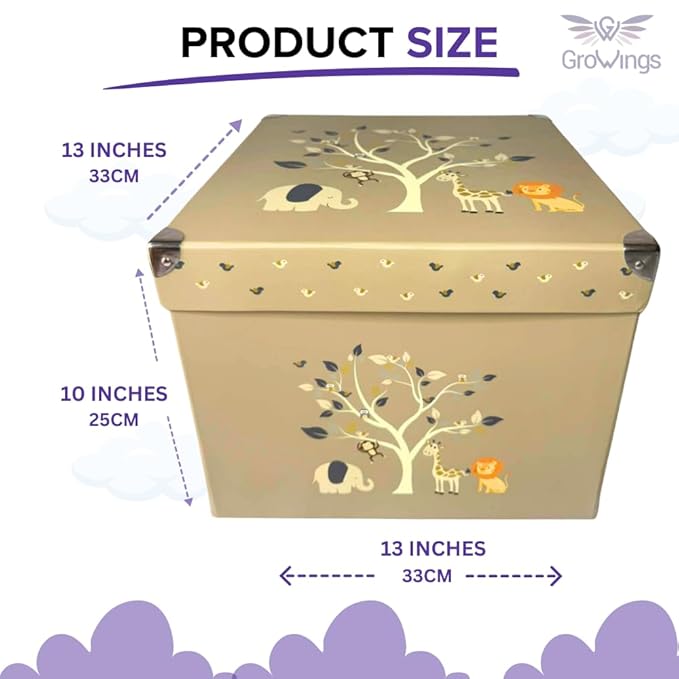 GroWings Baby Keepsake Box - Large Memory Storage for Newborns, Suitable for Boys and Girls, Strong, Durable, and Collapsible Gifts