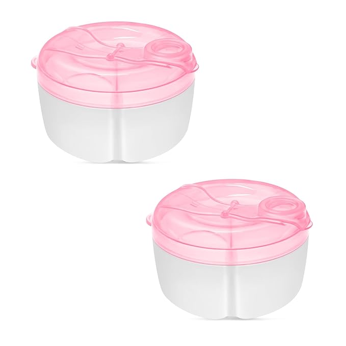 Accmor Baby Formula Dispenser On The Go, Formula Container to Go, Non-Spill Rotating Three-Compartment Formula Dispenser and Snack Storage Container for Infant Toddler Traveling