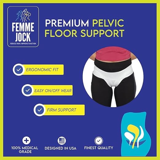 Patented Women’s Pelvic Floor Orthotic Support Belt ― Uterus Pain Relief Girdle for Dropped Bladder, Vulvar Varicosities, Postpartum Recovery, SPD | Low Waist - White (S)