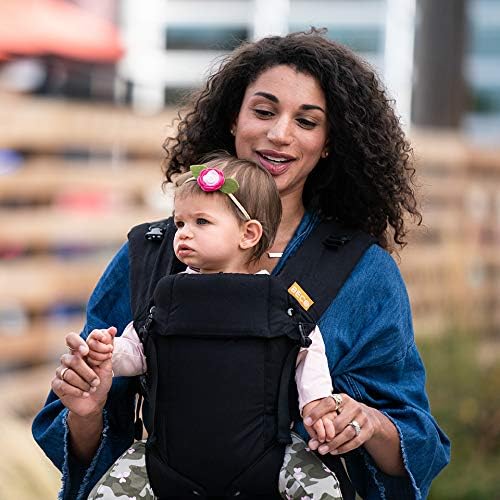 Beco Gemini Baby Carrier from Newborn to Toddler - Certified Ergonomic Newborn Baby Carrier for Infants and Children of 7-35 lbs - M Shape, Adjustable Seat, 100% Cotton (Metro Black)