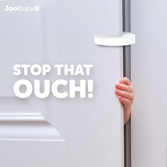 Jool Baby Door Pinch Guards (6 Pack) – Slam Preventer – Babyproof Doors to Avoid Pinched Fingers & Door Slamming, Keep Pets from Getting Locked in