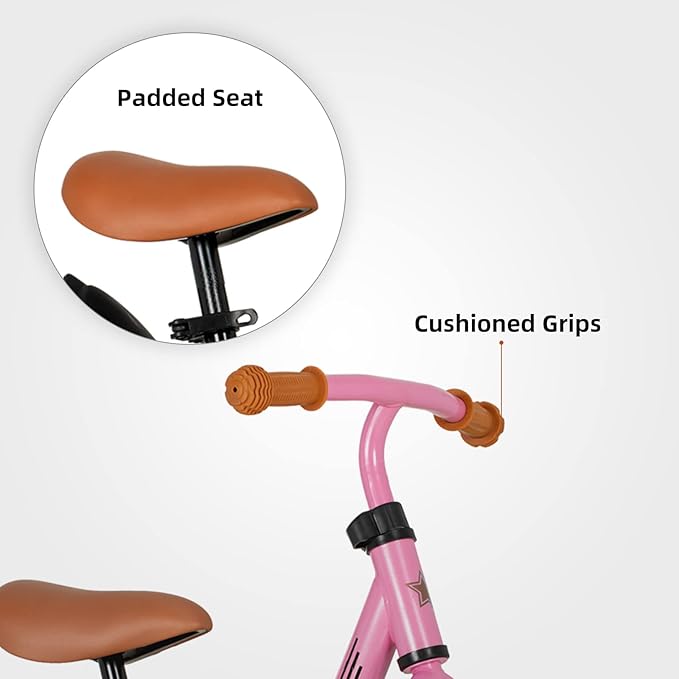 JOYSTAR 10"/12" Toddler Balance Bike for Girls & Boys, Ages 18 Months to 5 Years, Kids Push Bike with Footrest & Adjustable Seat Height, First Birthday Gifts for 2-5 Boys Girls