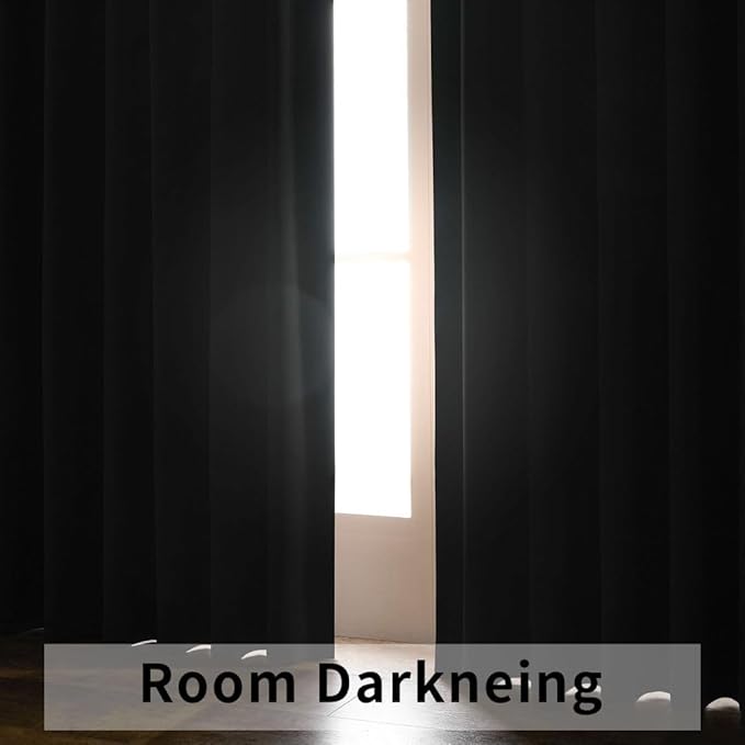 Joydeco Blackout Curtains 108 Inches Long, Thermal Insulated Black Out Curtains 2 Panels Set, Room Darkening Drapes for Living Room Window Rod Pocket Back Tab (W52 x L108 Inch, Khaki)