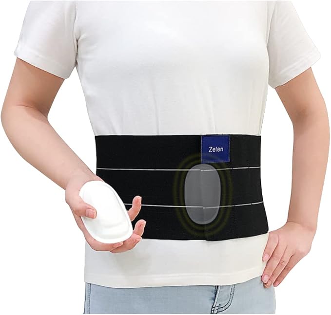 Umbilical Hernia Belt for Women Men Abdominal, Belly Button Hernia Support Belts for Men, Abdominal Support Binder with Compression Pads, Hernia Relief Wrap, Belly Band Post Hernia Surgery (43"-62")