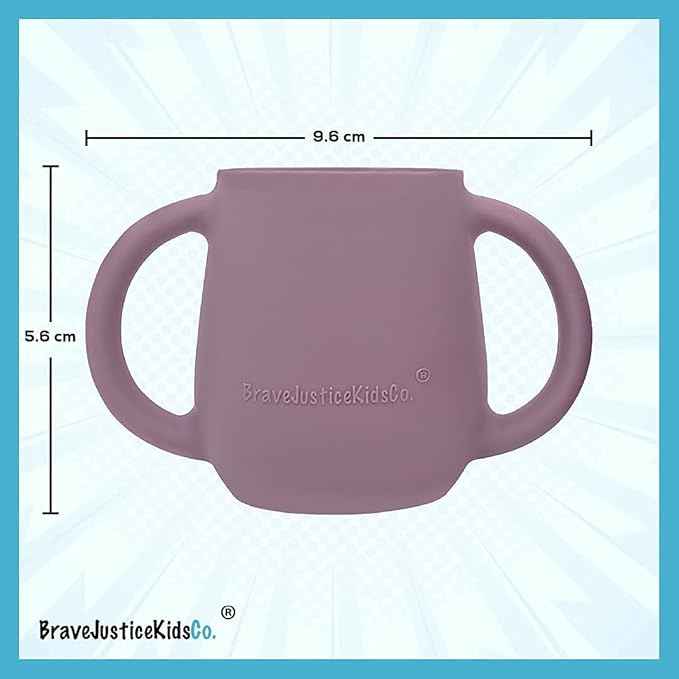 | Teenie Tiny™ Silicone Developmental Baby-Led Weaning Drinking Cups (2 pack) (Mauve and Blue Fusion)