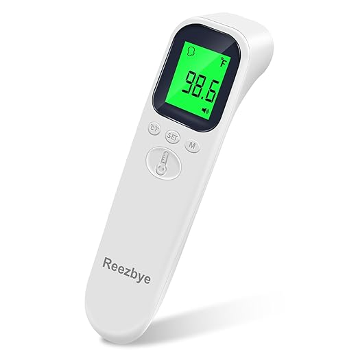 Contactless Thermometer - Digital Forehead Thermometer for Baby, Kids and Adults,3 Color Fever Alarm, 2 in 1 Forehead & Object Mode