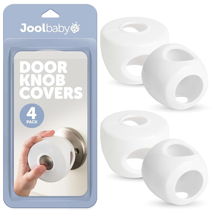 Jool Baby Door Knob Child Safety Covers (4 Pack) Prevent Kids from Opening Doors – Easy to Install