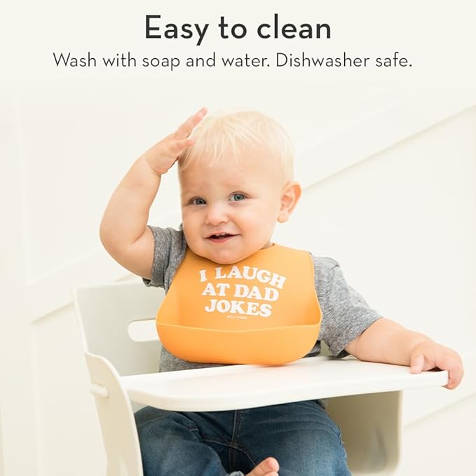Bella Tunno Baby Bib for Eating, Waterproof Silicone Bib with Large Food Catcher, Adjustable Fit for Babies 4-12 months & Toddlers 1-3 Years, Boys & Girls, Party Animal