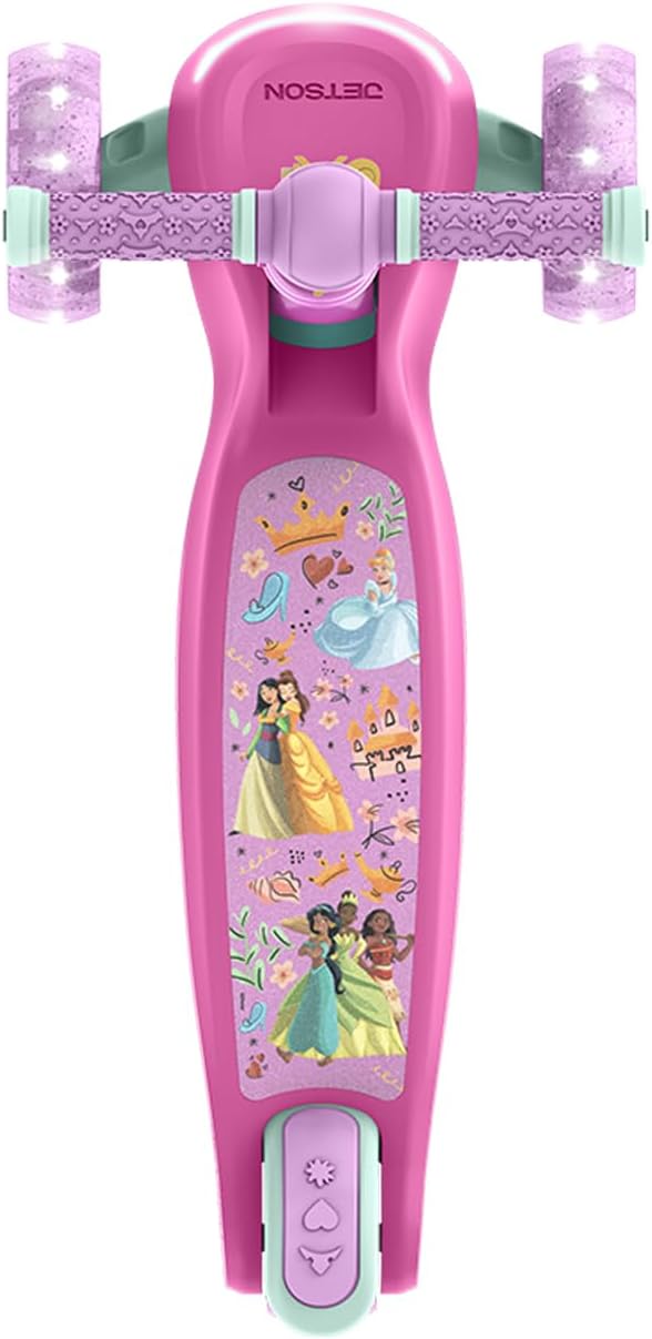 Jetson Character Kids Kick Scooter, LED Lights on Stem & Light-Up Wheels, Lightweight Frame, Height-Adjustable Handlebar, Lean-to-Steer System, Easy-Fold Mechanism