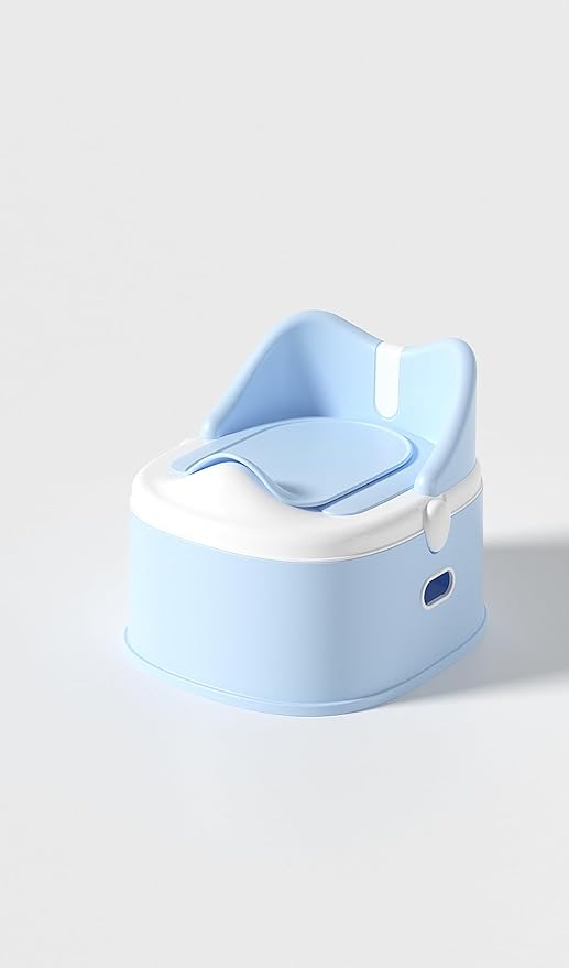 3 in 1 Toddler Potty Training Toilet Seat with Steps Ladder, Foldable Potty Train Chair Adapter for Toddlers Kids Boys Girls, Blue