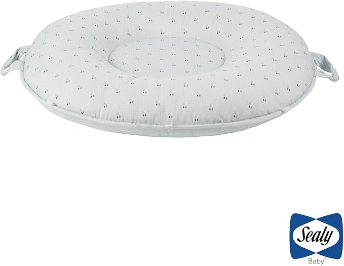 SEALY BABY Children's Floor Cushion, Kids, Toddler Play Mat & Soft Lounger (Drops & Robin Blue)