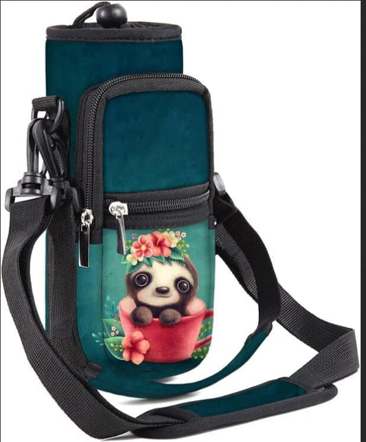 25/32/40/64oz Water Bottle Bag Holder Carrier-Insulated Crossbody Sling Case Sleeve with Strap & Pockets for Men Women Gym Cycling Travel Walking Hiking Camping