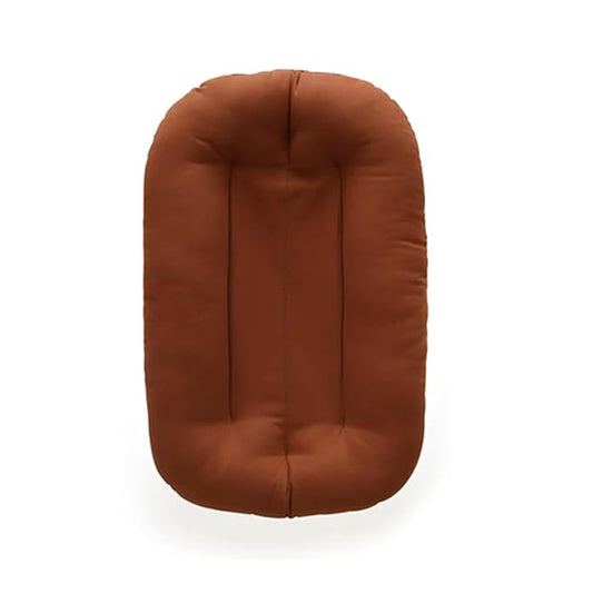 Baby Lounger for Newborn, Bionic Design Baby Lounger, Soft Organic Cotton Breathable Lounger for Infants 0-18 Months (Brown)