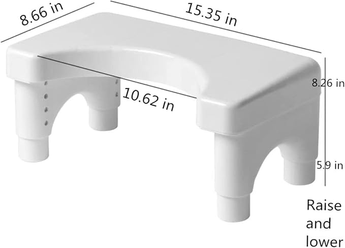 Adjustable Height Toilet Stool, Removable Toilet Step, Attachable Potty Stool, Portable Squat Stool, Bathroom Non-Slip Toilet Auxiliary Step Stool - Family Health Gift (1)