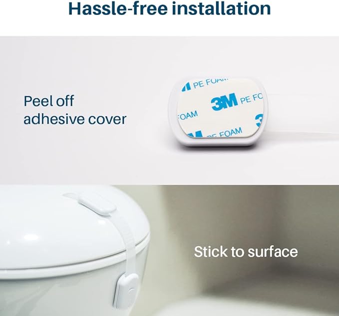 Inaya 16-Pack Child Proof Locks for Cabinet Doors, Drawers, Fridge, Toilet Seat, Dishwasher, Trash Can, Cupboard - 3M Adhesive - No Drilling - Baby Proofing Cabinet Locks