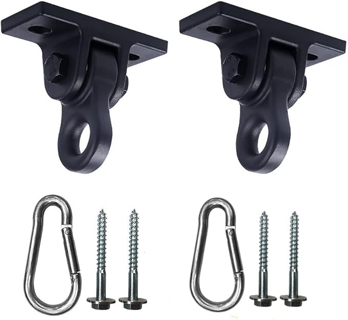Heavy Duty Black Swing Hangers Screws Bolts Included Over 5000 lb Capacity Playground Porch Yoga Seat Trapeze Wooden Sets Indoor Outdoor 2 Pack