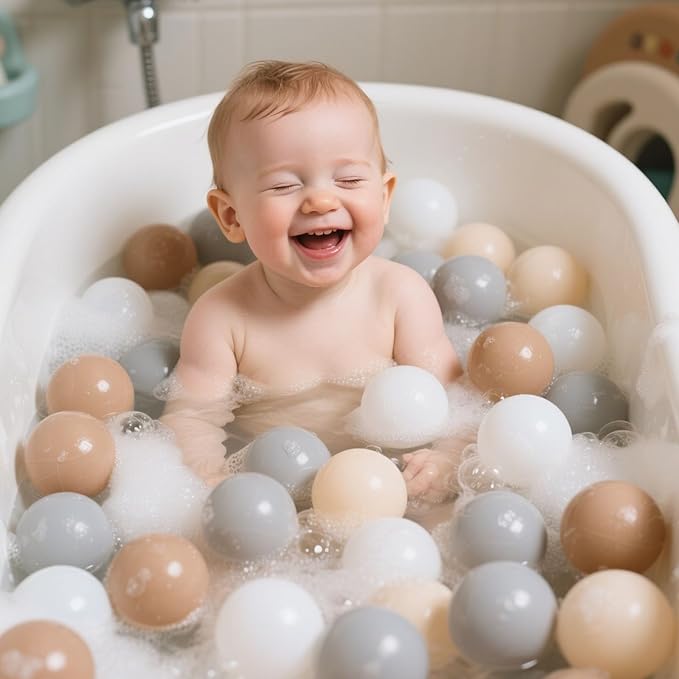 GOGOSO Balls for Ball Pit - Plastic Ball for Toddlers 1-3, Baby Kids Ball Pool Decoration 50 100 200 300 500 1000 (Grey+Coffee+ Beige+White, 500 Balls)