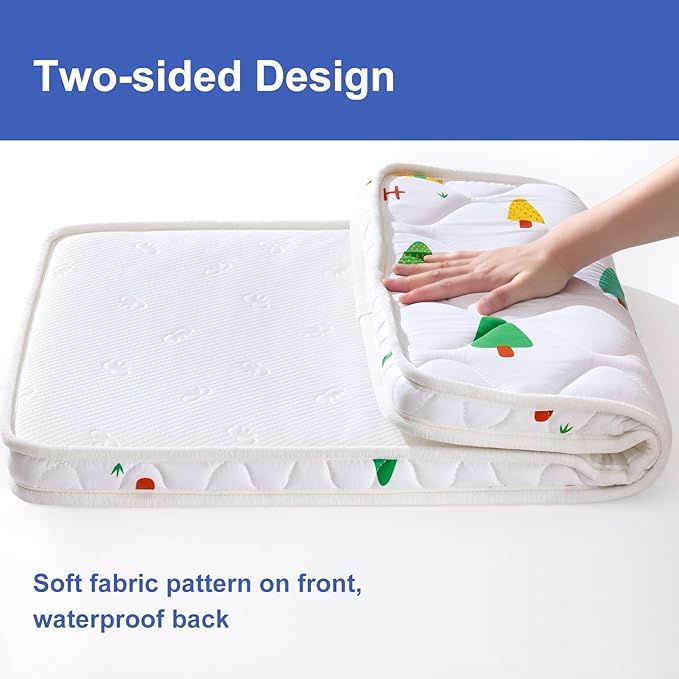 Baby Bassinet Mattress 33 x 19 inches- Firm Support and Comfort Premium Foam,Noiseless and Odorless,Hypoallergenic Small Crib Mattress, Fits Moses Basket, Dual Sided with Soft Breathable Fabric