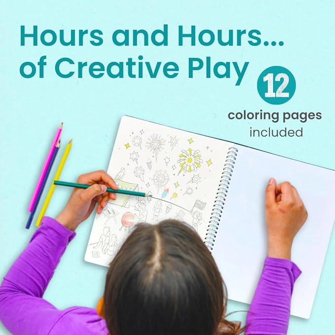 12 Months Sticker + Coloring Book (500+ Calendar Stickers for Kids & 12 Coloring Pages) Side by Side Activity Book, Fun Sticker Books, Boys & Girls Ages 2-4, 4-8, 8-10