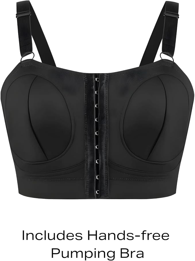 Zomee Z2 Double Electric Breast Pump - Shabbat Mode Edition - Portable, Hands Free Pumping Hospital Grade Wearable Breast Pump Including; Black Bamboo Pumping Bra (XL)
