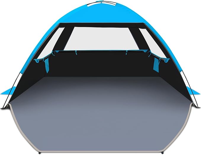 Gorich Beach Tent Sun Shelter for 3/4-5/6-7/8-10 Person with UPF 50＋ UV Protection, Lightweight & Easy Setup Beach Shade Canopy, Portable Beach Shade Tent Beach Cabana