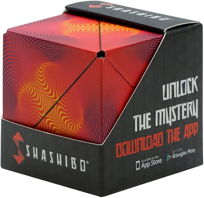 Shashibo Shape Shifting Box - Award-Winning Fidget Toy w/ 36 Rare Earth Magnets - Fidget Cube Transforms Into Over 70 Shapes, Sensory Toy Gift for Kids, Teens, and Adults (Optical Ilusion)