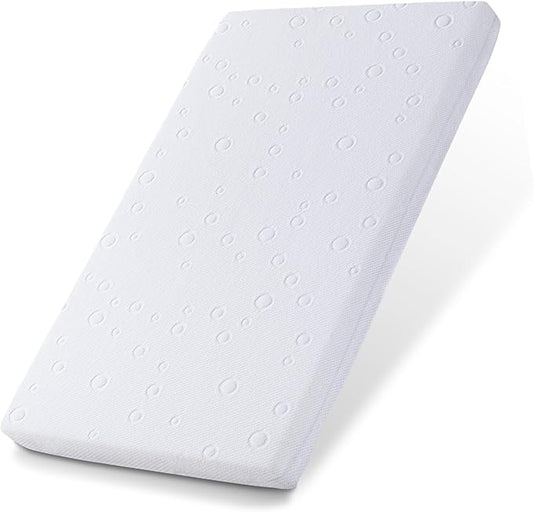 Baby Bassinet Mattress, 42" x 24" x 2" Dual Sided Gel Memory Foam Mattress with Breathable Removable Soft Cover Fit for Baby Bjorn, Guava Lotus and Dream on Me Travel Crib Light Playard