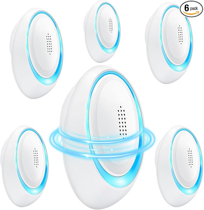 2025 Upgraded Spider Repellent Indoor, 6 Pack Ultrasonic Pest Repeller, Roach Repellent Plug, Roach Repellent Plug for Roach, Rodent, Mouse, Mosquito, Mice, Ant, Bugs Electronic Plug-in Pest Control