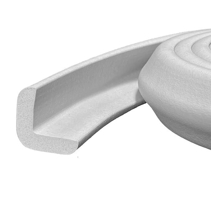 Kidkusion Baby Proof Edge Guards for Safety | Made in The USA | 28 Feet | Soft Gray | Edge Protectors for Furniture, Tables, Fireplaces | Heavy Duty Tape Included