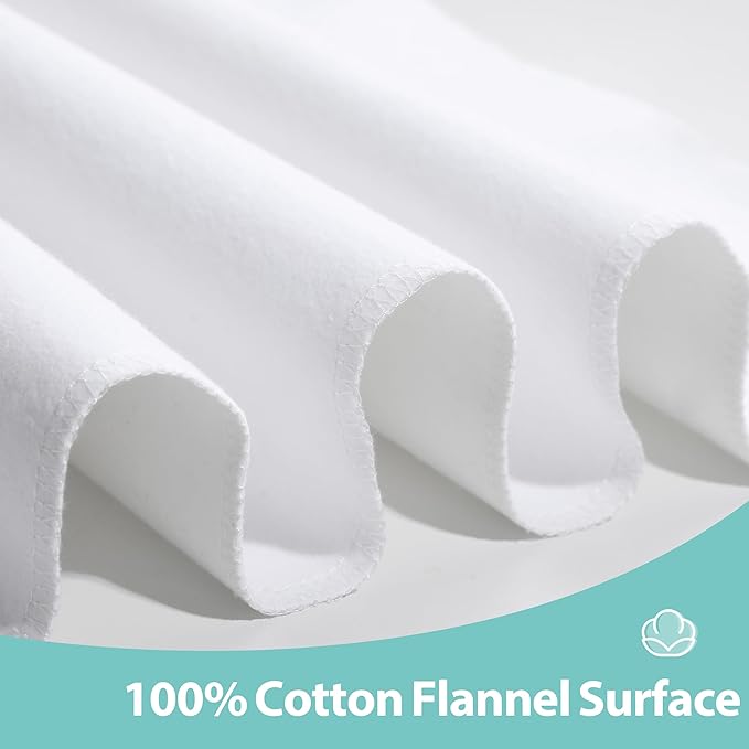 Washable Underpads, 34" x 52" (Pack of 4) Extra Heavy Absorbency ,100% Waterproof Mattress Protector,Flannel Cotton Underpads for Kids, Adults,Pets,Bed, Couch, Sofa, Floor,Home
