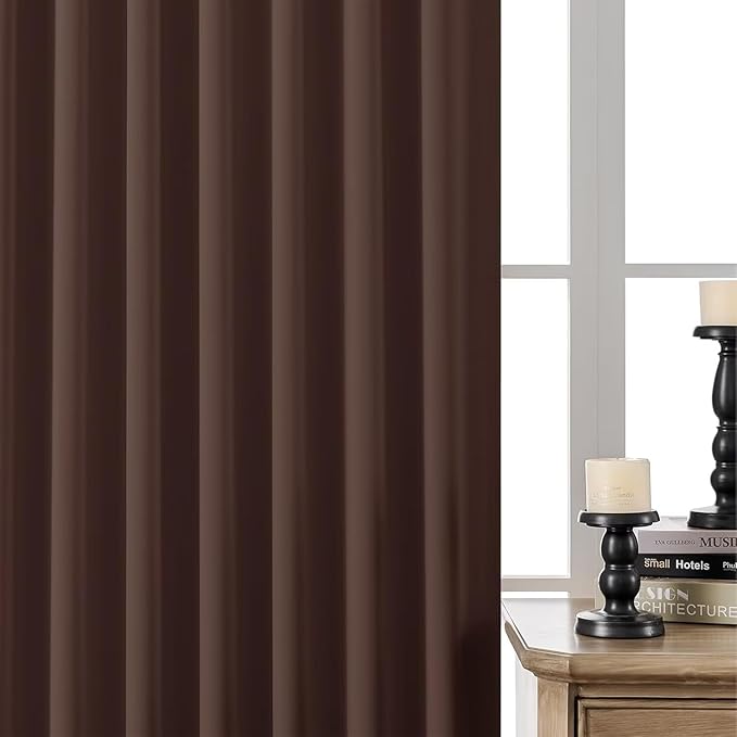 Joydeco Blackout Curtains 84 Inch Long for Bedroom, Thermal Insulated Black Out Curtains 2 Panels Set, Room Darkening Drapes for Living Room Window (W52 x L84 Inch, Chocolate)
