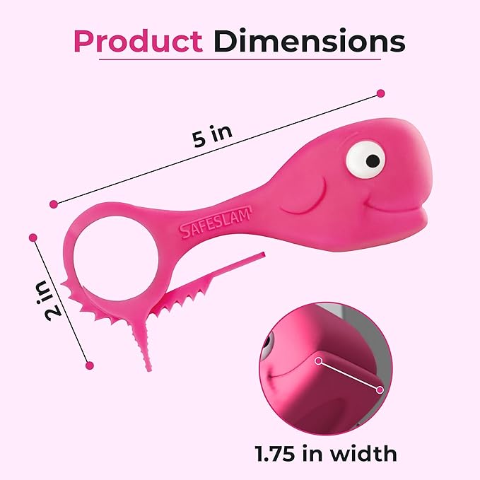 Baby Proofing Door Stopper, Door Pinch Guards Protect Child Fingers & PET Tails. Baby Safety Finger Protectors Prevent Pinch Injuries – Kids and Adults Love Whale Pinch Guard (Pink)
