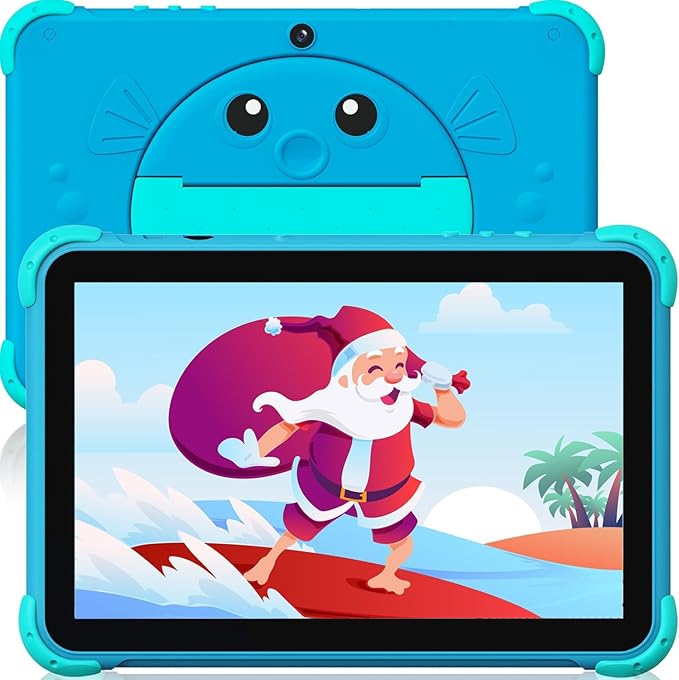 YINOCHE Kids Tablet 10 inch Tablet for Kids 5G WiFi Toddler Tablets with Case Parental Control Dual Camera 32GB Kids Tablets Educational App Preloaded Support YouTube Neflix (Blue)