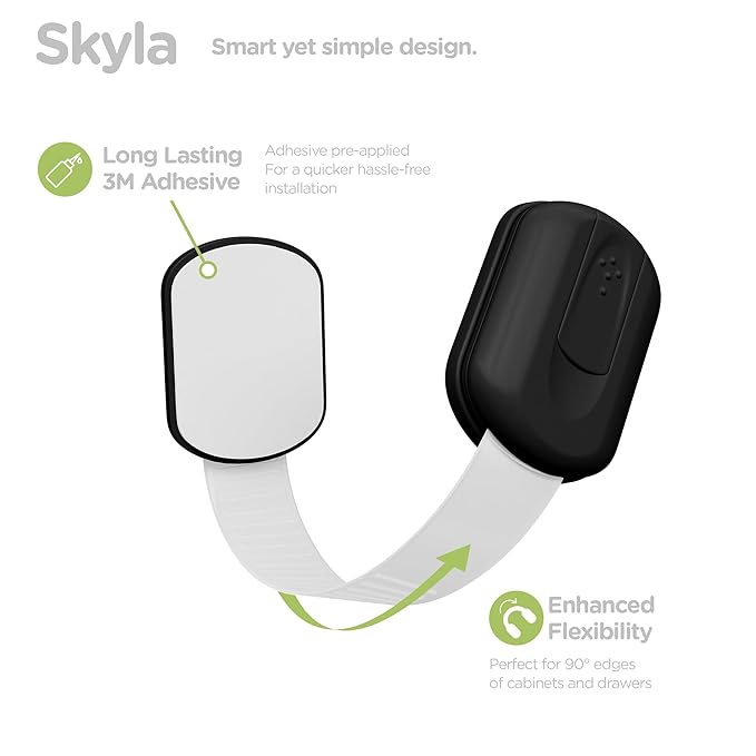 Baby Proofing Child Safety Locks (16 Pack) by Skyla Homes - The Safest, Quickest and Easiest 3M Adhesive Cabinet Latches, No Screws & Magnets, Multi-Purpose for Furniture, Kitchen, Ovens, Toilet Seats