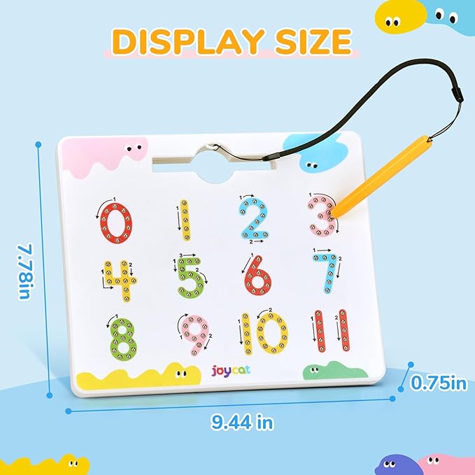 JoyCat Double-Sided Magnetic Number Tracing Board - 2-in-1 Numbers 1-20 Writing Toys for Toddlers & Kids, Preschool Math Manipulatives, Kindergarten Educational Learning Gifts for 3-5 Year Olds