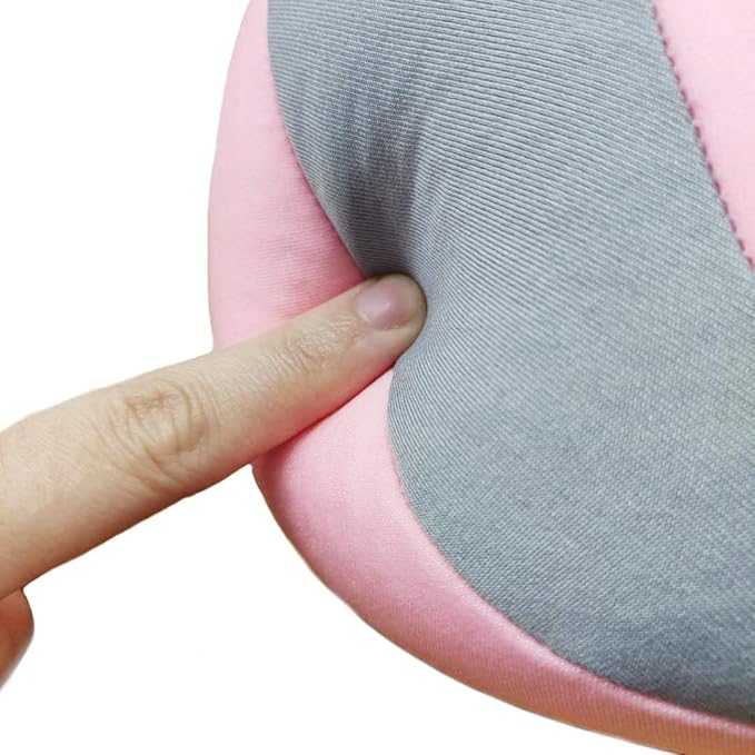 MOOB Kids Pillow Support Neck Pillow for Car & Airplane, Traveling Gifts for Toddler & Children U-Shape Car Seat Head Travel Neck Pillow Support Pink …
