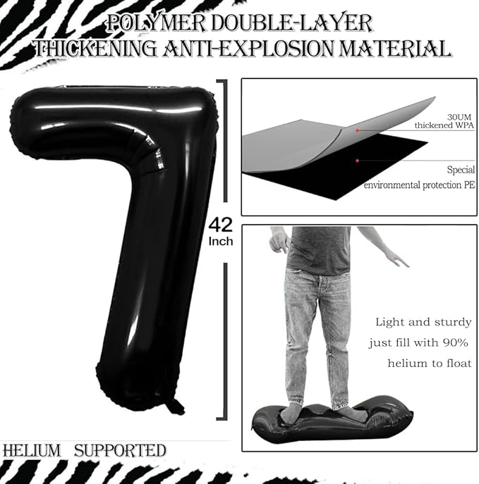 GOER Number 70 Balloons for 70th Birthday Party Decorations,42 Inch Jumbo Foil Helium Balloons for 70th Anniversary (Black)