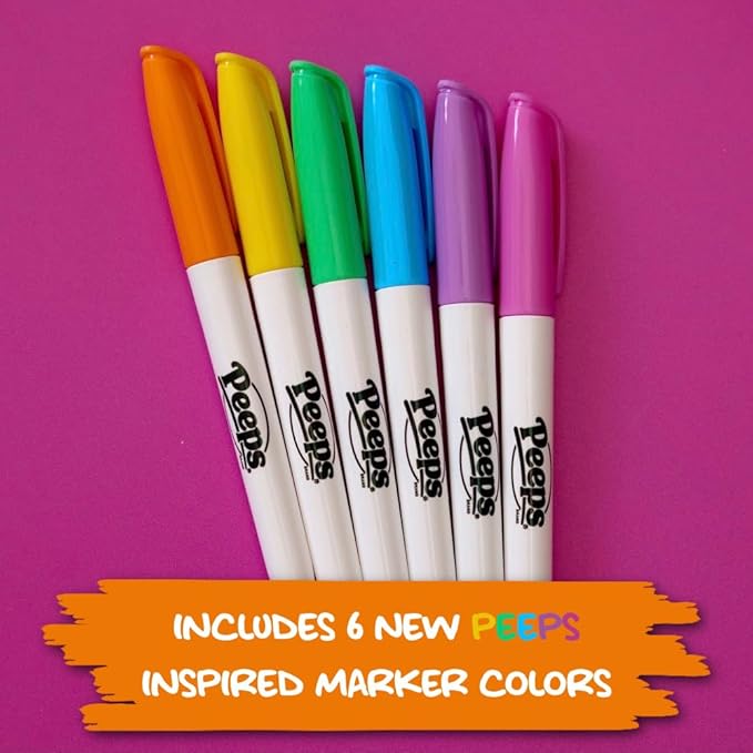 The Eggmazing Egg Decorator - Peeps Bunny - Arts and Craft Set Includes 6 Colorful Quick Drying, Non-Toxic Markers - Blue - Packaging May Vary