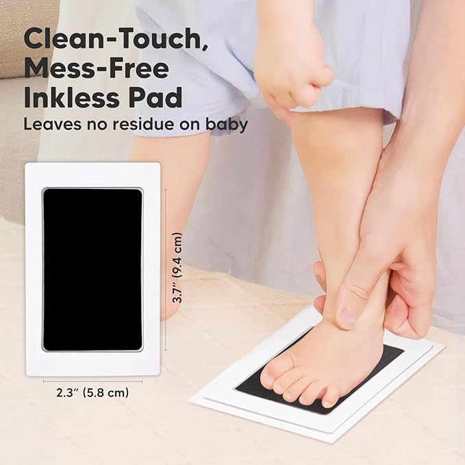 1-Pack Inkless Baby Hand and Footprint Kit - Mess Free Ink Pad for Newborn Keepsake, Dog Nose & Paw Print Kit, Clean Touch Ink Pad for Baby Hand & Footprints, Ideal New Mom Gifts (Jet Black)