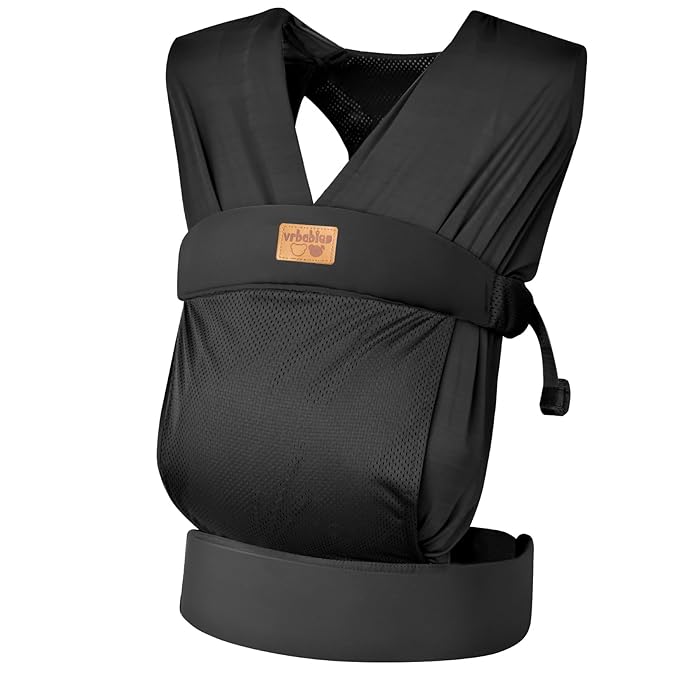 Baby Wraps Carrier Sling, Baby Carrier for Newborns and Toddlers,Skin-Friendly and Soft Front Baby Carrier Wrap Perfect Baby Gifts (Black, Mesh)