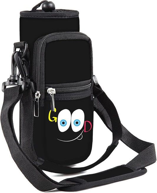 25/32/40/64oz Water Bottle Bag Holder Carrier-Insulated Crossbody Sling Case Sleeve with Strap & Pockets for Men Women Gym Cycling Travel Walking Hiking Camping