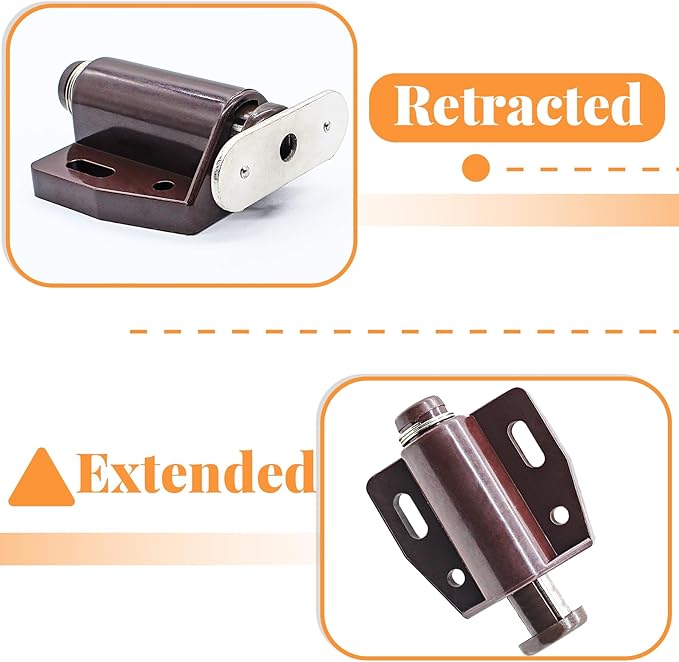 2 Pack Cabinet Magnetic Touch Latch, Push to Open Catches Magnet Push Release Latches Hardware for Kitchen Cabinet Drawer Cupboard Closet Door (Brown)