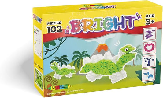 STEM Toys for Kids Ages 3 Bright 2025 | Educational Building Blocks Set | 102-Piece BPA-Free Plastic Construction Kit | Creativity & Fine Motor Skills | Instruction Booklet - Purple
